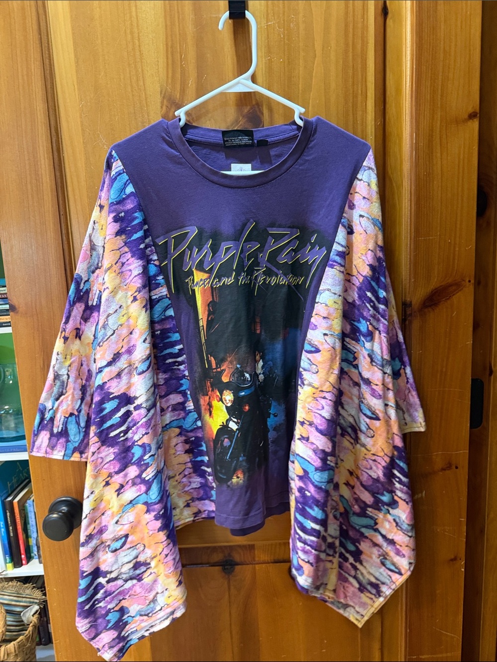 Purple Prince Upcycled Tie-Dye Graphic adult Top - OSFM (sm), new w/o tag - Picture 9 of 10